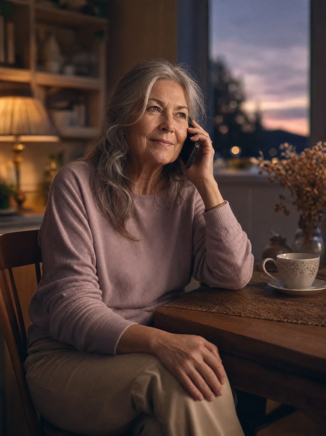 Eleanor, 71, calling about her knee at dusk